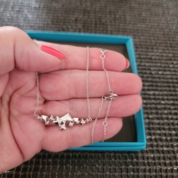 Birks Cluster Stud Sterling Silver Necklace - Picture 2 of 5